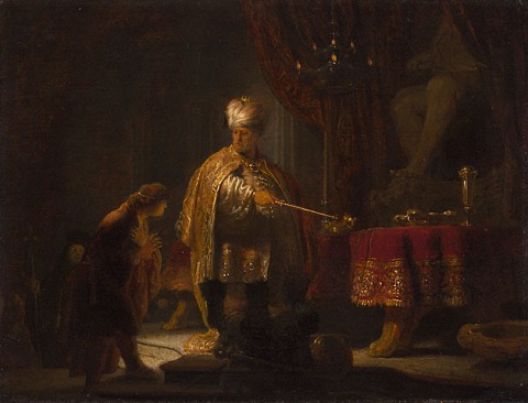 Rembrandt - Daniel And Cyrus Before The Idol Bel_ 1633